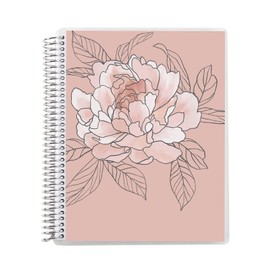 Erin Condren Journal For Women 7" X 9" Spiral Bound College Ruled Notebook - Flora Peony, 160 Lined Page Note Taking & Writing Notebook, 80 Lb, Thick Paper, Stickers Included
