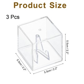 sourcing map 3PCS Championship Ring Display Case with Wooden Base, Acrylic Baseball Display Cube Dustproof Ring Holders for Baseball, Softball, Super Bowl, Football Ring (Wooden/Clear,2 Slots)