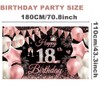 180 * 110cm Happy 21st Birthday Banner Girls Women,Black Rose