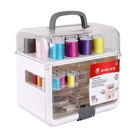 Singer - Sew-It-Goes, 224 piezas, kit de costura y organizador de manualidades, estuche de costura con hilo de coser a máquina, blanco