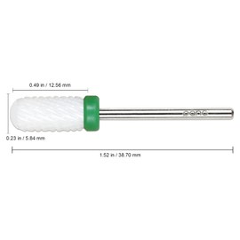 PANA Smooth Top Small Barrel 3/32" Ceramic Bit - Coarse Grit - Fast remove Acrylic or Hard Gel Nail Drill Bit for Manicure Pedicure Salon Professional or Beginner