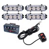 AMOPACORP Waterproof Surface Mount Grille Sync Flashing Blinker Beacon 4"