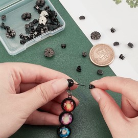 UNICRAFTALE About 50pcs 5 Styles Electrophoresis Black Earring Back Nut Stainless Steel Ear Nuts Earring Clasp Stopper for DIY Jewelry Making 0.8~1.2mm Hole