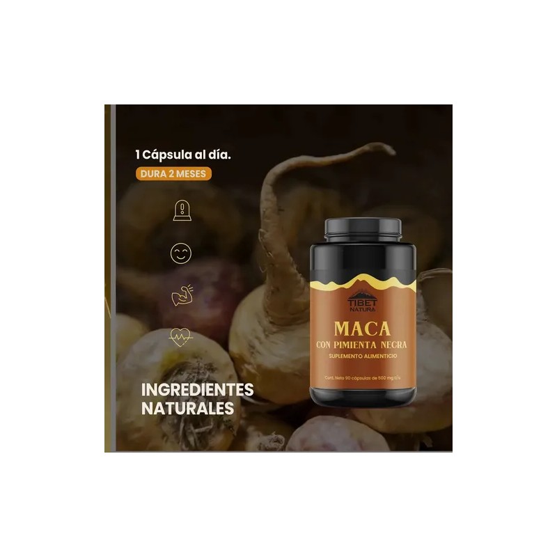 Maca con Pimienta Negra Cápsulas Tibet Natura Suplemento Nutricional