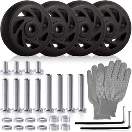 Luggage Wheel 47mm Replacement Silent Rubber Luggage Wheel Repair Kit (WS-06P)