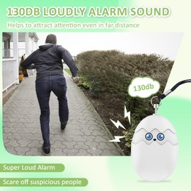 Pocket Alarm 130 dB, Personal Alarm for Women, Keychain with LED Light for Self-Defense, Emergency Shrill Alarm for Children and Seniors