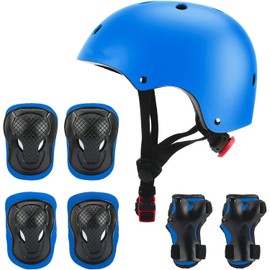 NIFTII Helmet, Knee, Elbow & Wrist Pad Set for Children | Adjustable Kids Skateboard Accessories | Kids Bike Helmet and Pad Set for Boys & Girls | Complete Safety Set for Kids Scooter Cycling