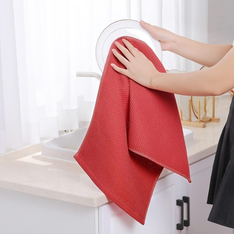 smiry Cotton Kitchen Dish Towels, 13" x 28", 4 Pack