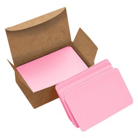 VANRA Cards Plain Business Card Size Paper, Handwriting, Info Cards, Word Cards, Blank Cards, Rounded Corners, 300 Sheets (Pink)
