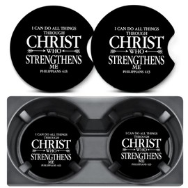 2 Pack Car Coasters for Cup Holders,Christian Car Cup Holder Coasters,2.75" Universal Size Anti Slip Rubber Mat,Automotive Interior Accessories,Car Cup Holder Decor,Gifts for Women Mom Men Wife
