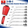 WORKPRO 7-Piece 3-in-1 Reversible Ratchet Wrench Set, SAE 5/16" to