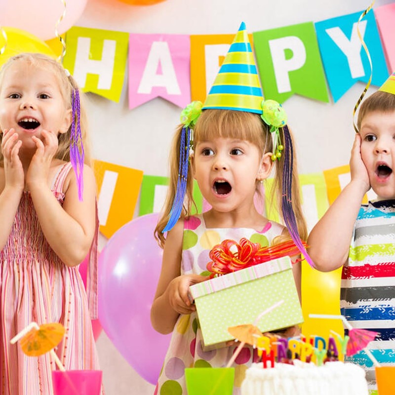 Pack of 14 Colourful Hair Strands Children's Colourful Braided Hair