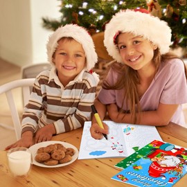 Kylebiuu Pack of 42 Christmas Mini Colouring Book for Children, Christmas Stocking Filler Goodie Mini Brochures Christmas Gifts Christmas Party Accessories Favours