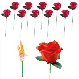 sumrica Magic 10PCS Torch to Rose - Fire to Flower Magic Trick for Wedding Proposals, Stage & Street Performances - Valentine's Day Romantic Gift