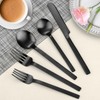 Black Silverware Set, LAZAHOME 20-Piece Flatware Cutlery Set Service for