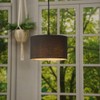 Pair of - Modern Black Fabric Cylinder Ceiling Pendant Lampshade/Table