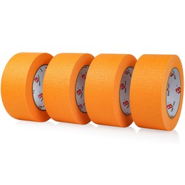 BOMEI PACK Orange 2'' Painters Tape, Medium Adhesive Orange Masking Tape 2 inch x 55 Yards (220 Total Yards) 4 Rolls for Painting, Labeling, DIY Crafting, Decoration and School Projects