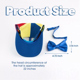 Framendino, Gorra de béisbol con diseño de helicóptero desmontable con lazo ajustable azul y rojo para adultos, Azul / Patchwork, About 22 inch