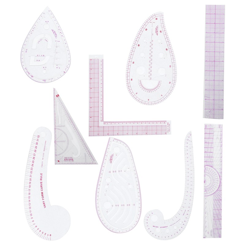 9Pcs/Set Sewing Ruler Set Multifunctional Curve Stick Tailor Measuring Accessories