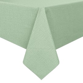 Romanstile Oilcloth Tablecloth 100 x 140 cm Outdoor Green Tablecloth Linen Look PVC Tablecloths Waterproof Garden Tablecloth Weatherproof for Birthday, Party, Spring, Summer, Easter, Picnics and