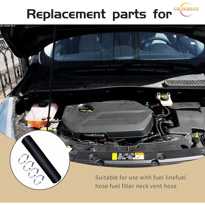 (2 Pack) 1 1/4" ID Gasoline Fuel Filler Neck Hose