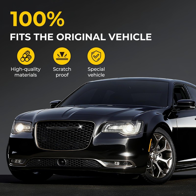 Carbon Fiber Emblem Cover Trim Compatible with 300 2015-2023, Front