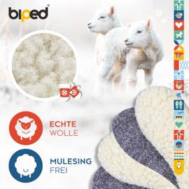 Biped 2 Pairs of Extra Thick Lambswool Insoles with Felt Underside for Children z2690 (EU 28–29)