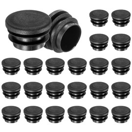M METERXITY 30 Pack Round Plastic Plug, OD 28mm Furniture Tube Inserts Pipe Hole End Caps for Tubing Post/Glide Insert for Pipe Post/Table Chair Leg/Metal Tubing/Fence [Black]