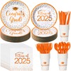 175pcs Class of 2025 Graduation Plates and Napkins Set, Disposable