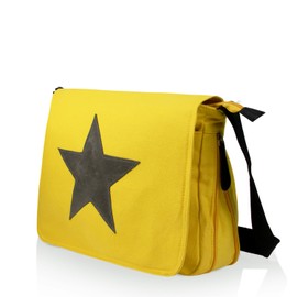 Glamexx24 Bag Handbags Shoulder Bag with Star Pattern Carry Bag Laptop Bag Messenger Bag Men for Work Leisure or School, dark yellow