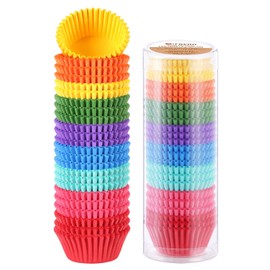 Gifbera Colored Mini Paper Cupcake Liners Vibrant Muffin Baking Cups 400-Count