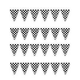12x18 Black And White Checkered Bunting Flags Banner 100ft Long String