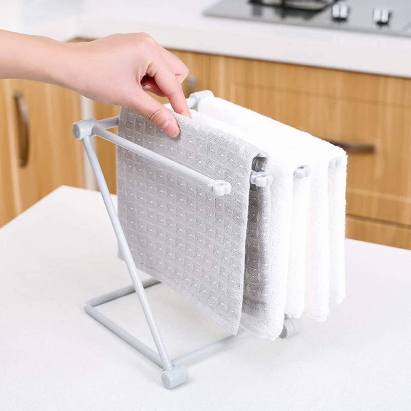Worktop Towel Rack, Freestanding Towel Stand with Four Rails Vertical