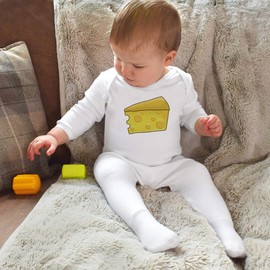 3-6 Month 'Cheese' Baby Romper Jumpsuit/Sleep Suit (SS00024662) White