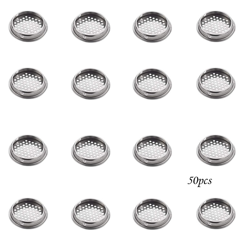 50pcs 53mm/2in Vent Stainless Steel Round Vent Mesh Hole Louver