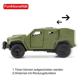 imtfzct 1/36 Military Armored Car, Explosion-proof Toy Car, Military Tank, JLTV Cast Alloy Car, Pull Back Toy Car, Gifts for Boys (Green)