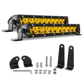 Chelhead 11 Inch Led Light Bar for Truck, 9-36V Flood Beam LED Off Road Driving Fog Light Pods 50W Amber Fog Lights Compatible with Trucks Jeep Boat UTV CAN AM ATV Yamaha CFMOTO