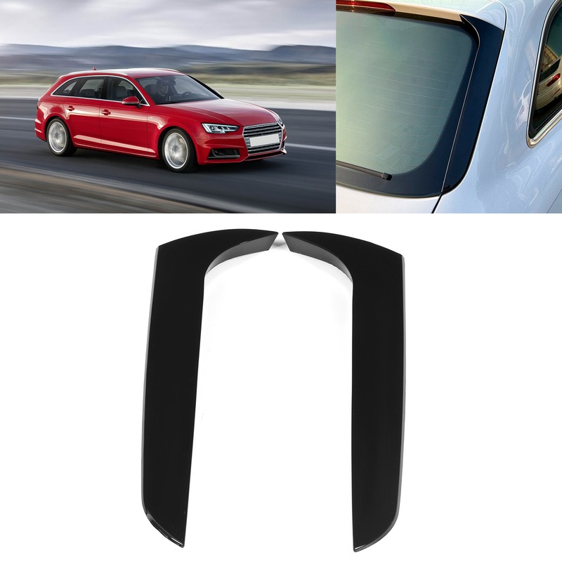 2pcs Rear Back Window Side Spoiler Glossy Black Maintenance Replacement