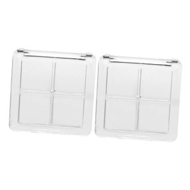 Mipcase 2pcs Depotting Tray Clear 4 Grids Make-up Palettes Empty Makeup Containers Paint Pallet Lipstick Container for Depotting Eyeshadow Empty Eye Shadow Pallet Travel Bracket Pigment