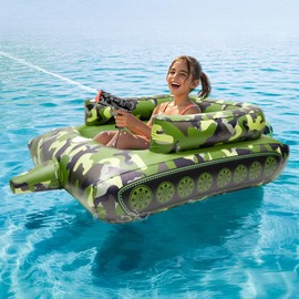 YTKIH Pool Floats Kids with Full Auto Water Gun,Funny Pool Floaties for Kids,Inflatable Tank Pool Float for Lake Beach Pool