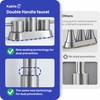 Kablle Bathroom Faucet with Pull Down Sprayer 3 Holes, Brushed