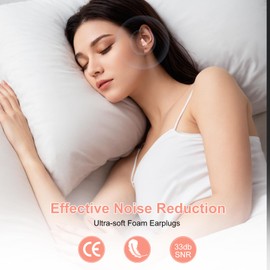 GENHY 100PCS Ear Plugs for Sleeping,Ultra Soft Foam Earplugs,Ear Canal Curve Design Effective Noise Reduction,Suitable for Sleeping/Snoring/Study/Decoration (Pink, One Size)