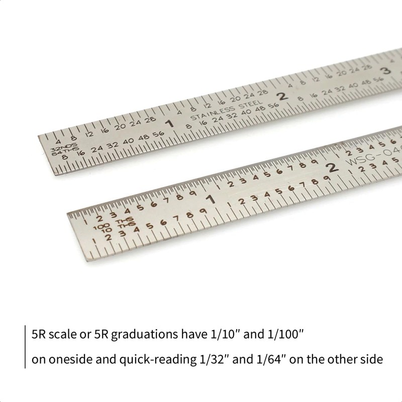 6 in Machinist Ruler Scale 5R 10ths 1/100 1/32 1/64