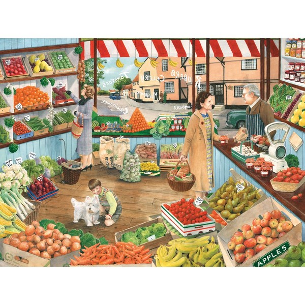 Bits and Pieces - 500 Piece Jigsaw Puzzle for Adults - Green Grocers - 500 pc Produce, Grocery Store Jigsaw by Artist Tracy Hall