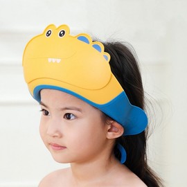 Comfortable Crocodile Baby Kids Shower Cap Hair Washing 2ea