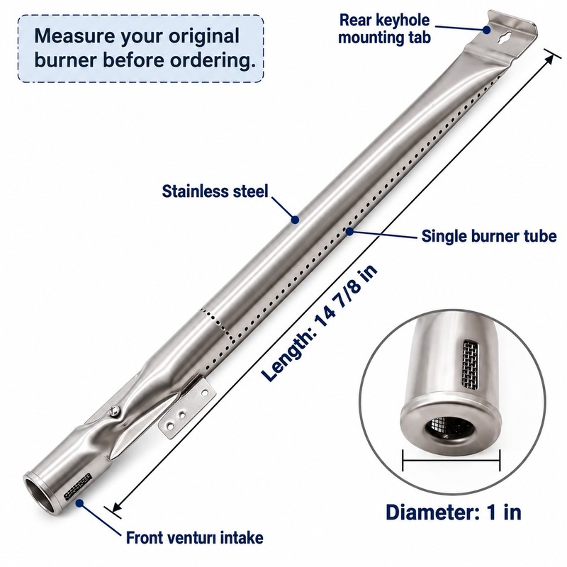2-Pack Stainless Steel BBQ Grill Burner Tubes for Nexgrill 720-0830H