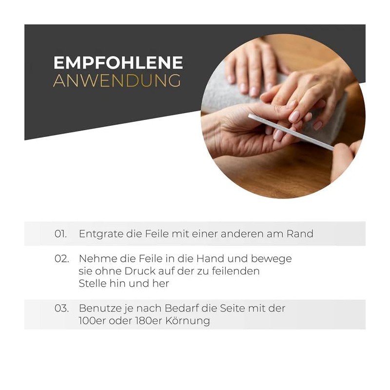 Lynis-Nailshop.de Professional Nail File for Gel Nails 100/180 Grit Zebra