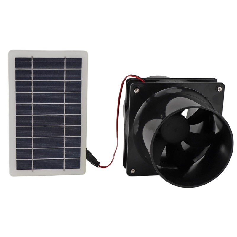 Solar Exhaust Fan Round Pipe, 10W 12V Solar Panel Ventilation