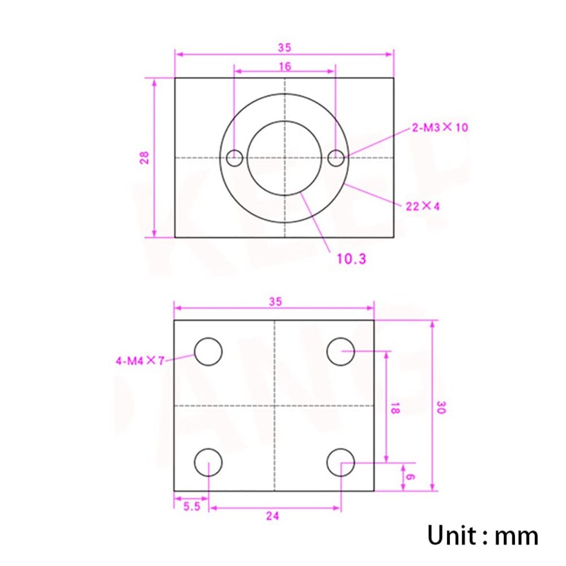T8 Lead Screw Nut Housing Bracket, Aluminium T8 Screw Conversion