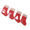Christmas Stocking Decorative Cartoon Pattern Cuff Stocking Ornament for Tree